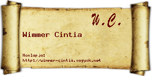Wimmer Cintia névjegykártya